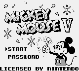Mickey Mouse V Title Screen